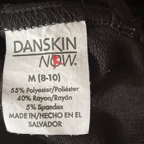 Danskin Now Shirt Womens Size Medium 8-10  Black Semi Fitted Long Sleeve V-Neck - Picture 7 of 7